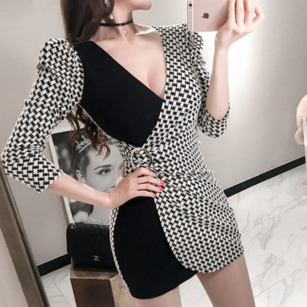 Mini Bodycon Patchwork Dress